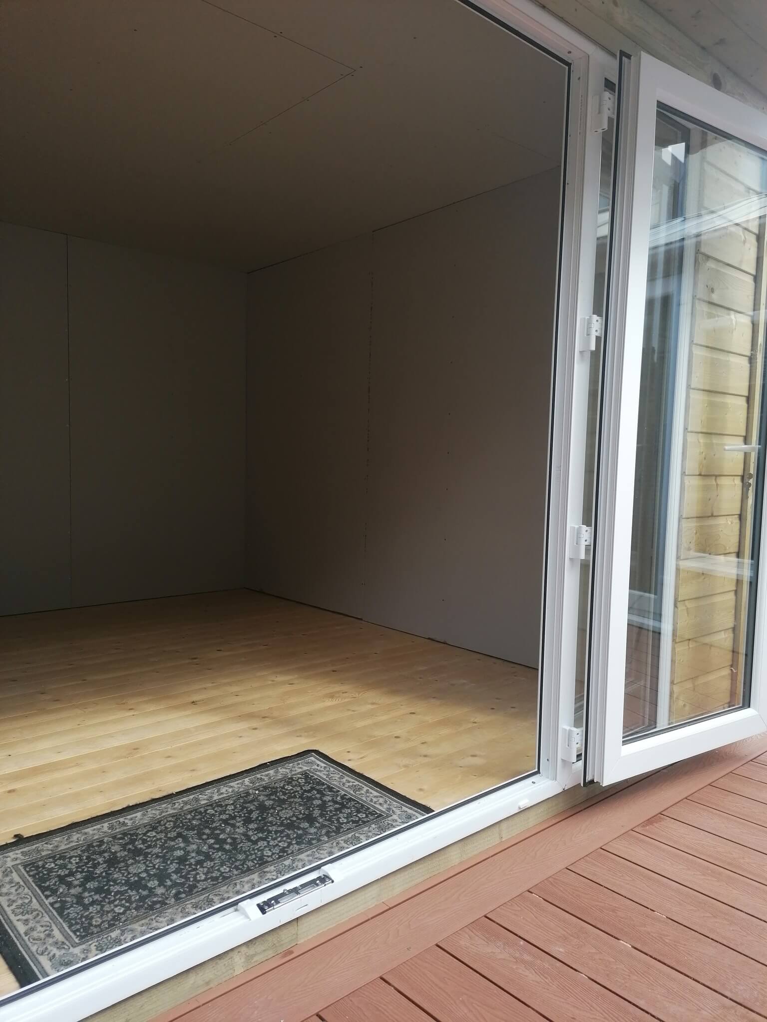 Summerhouse interior - plasterboarded view 2