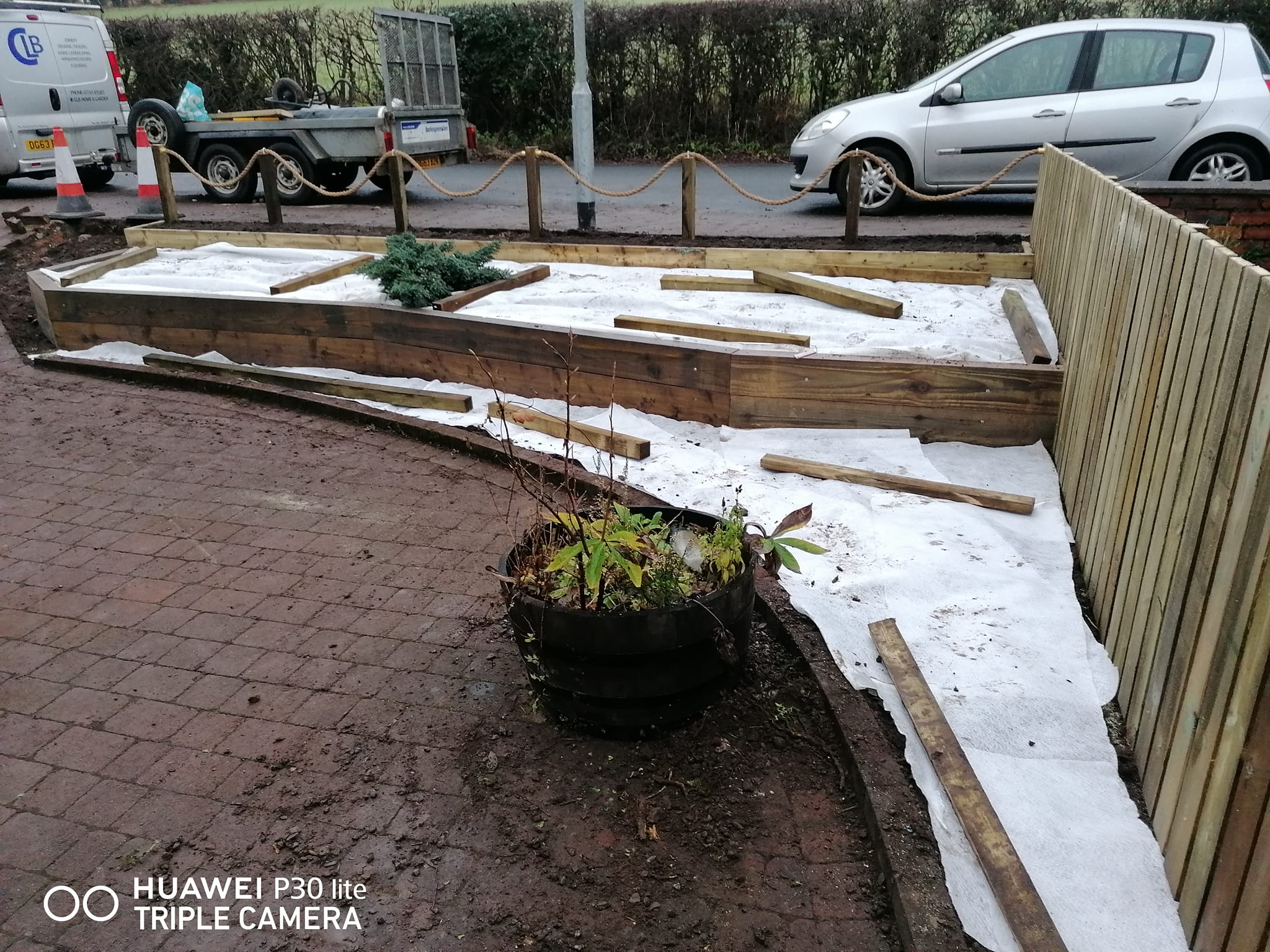 Front garden during transformation