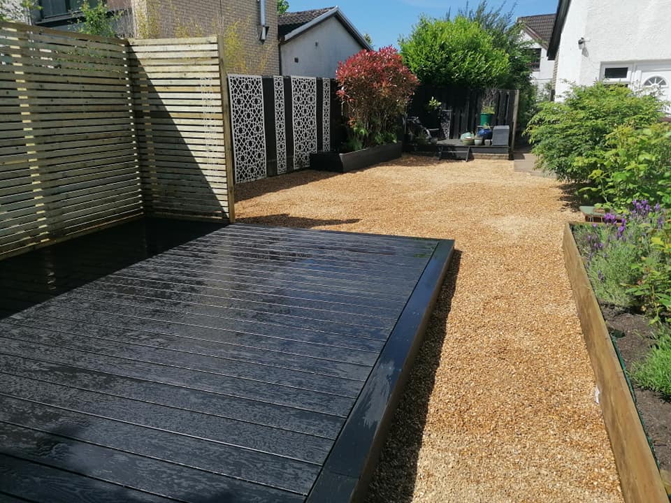 New composite deck with privacy fence