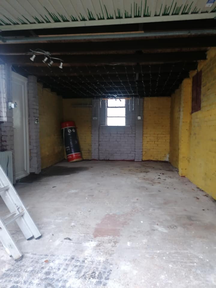 Garage interior before conversion