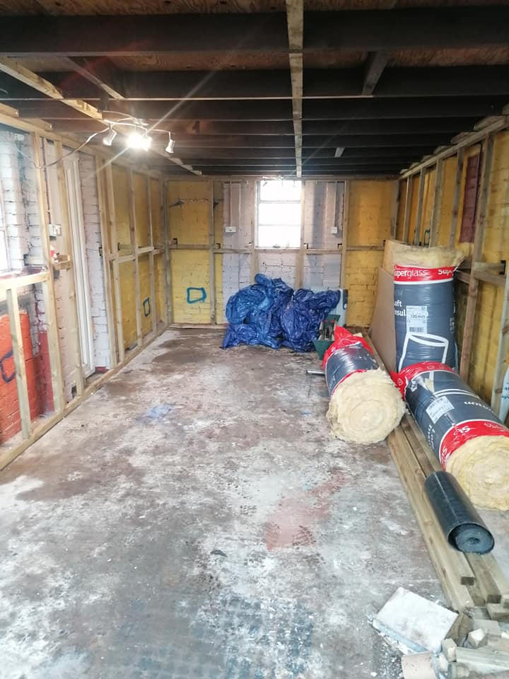 Garden room conversion in progress